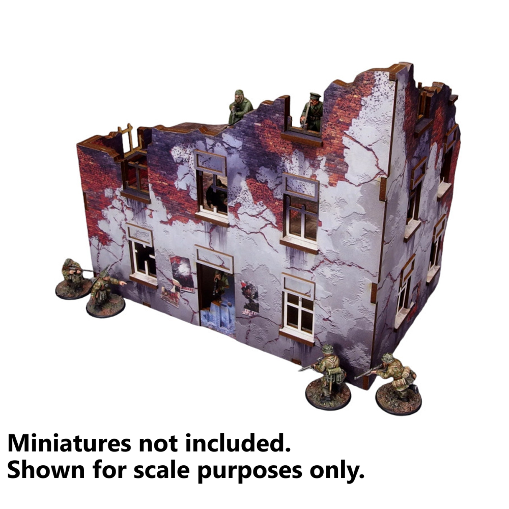 Bolt Action HDF Terrain: WW2 Ostfront Stalingrad - Ruined Apartment Block Front