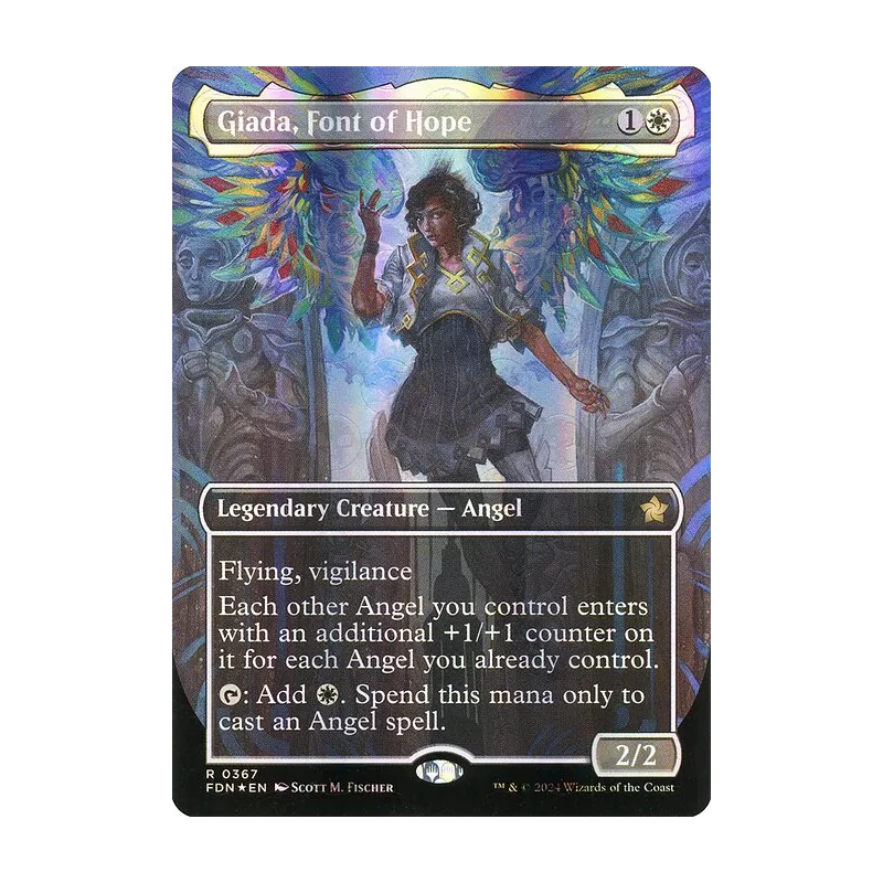 Giada, Font of Hope (Borderless) (Mana Foil) - Foundations (Foil Near Mint)