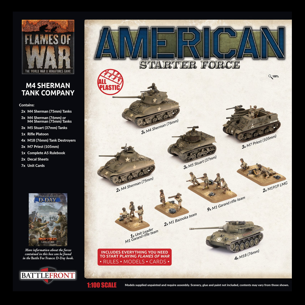 Flames of War WW2: American Starter Force - M4 Sherman Tank Company