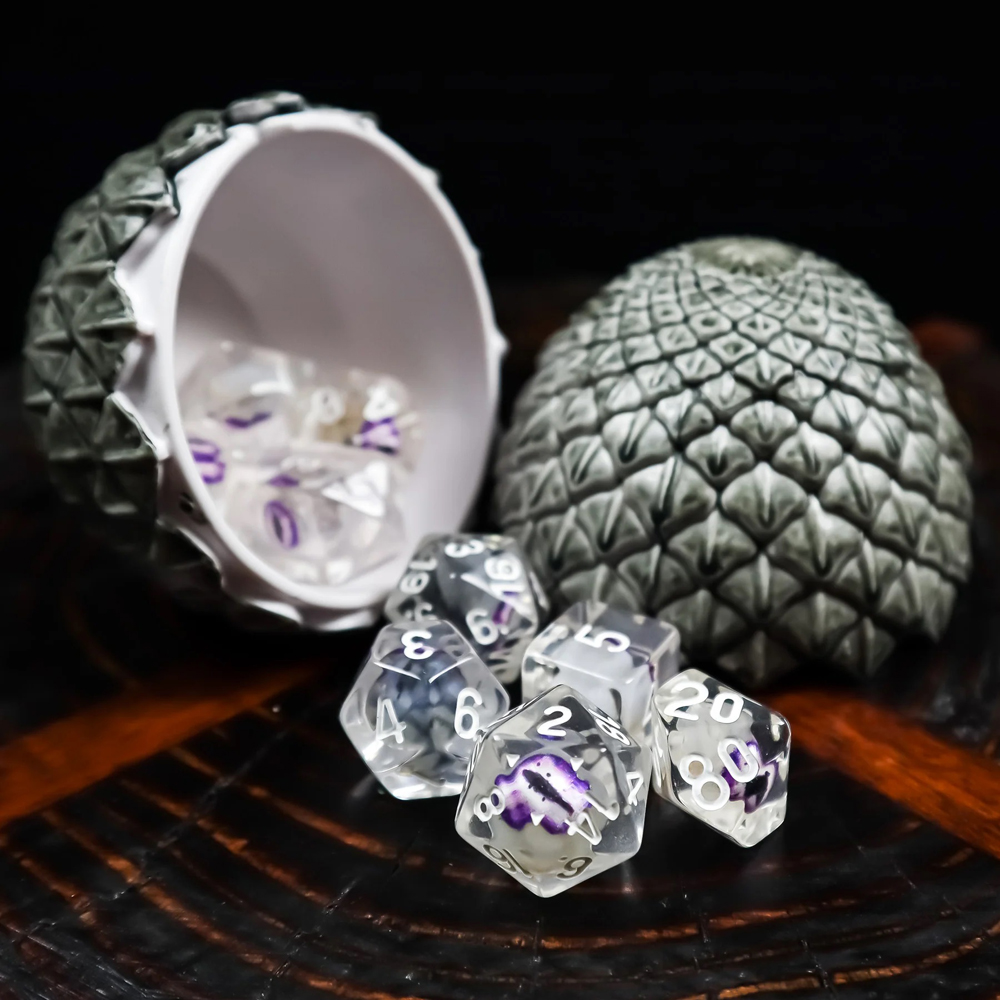 Dragon Eye Dice: Legendary Round Cut - White (9)