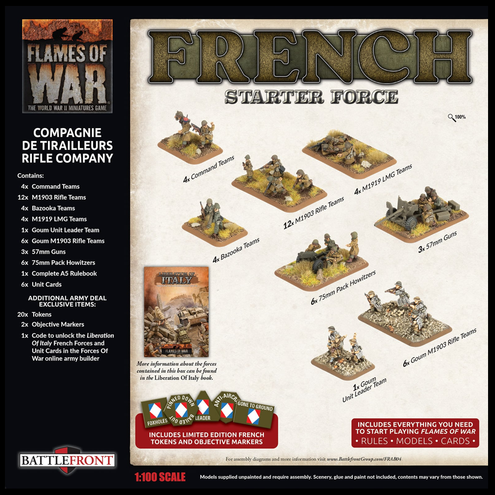 Flames of War WW2: French Starter Force - Compagnie de Tirailleurs Rifle Company (New Arrival)