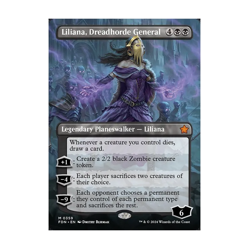 Liliana, Dreadhorde General (Borderless) - Foundations (Foil Near Mint)