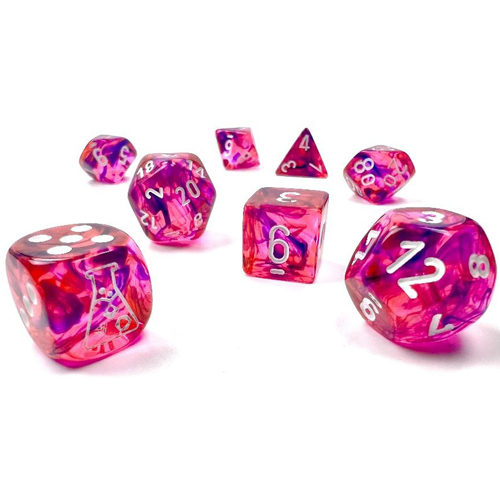 Chessex Lab Series Polyhedral Dice: Nebula - Black Light Special w/White (8)