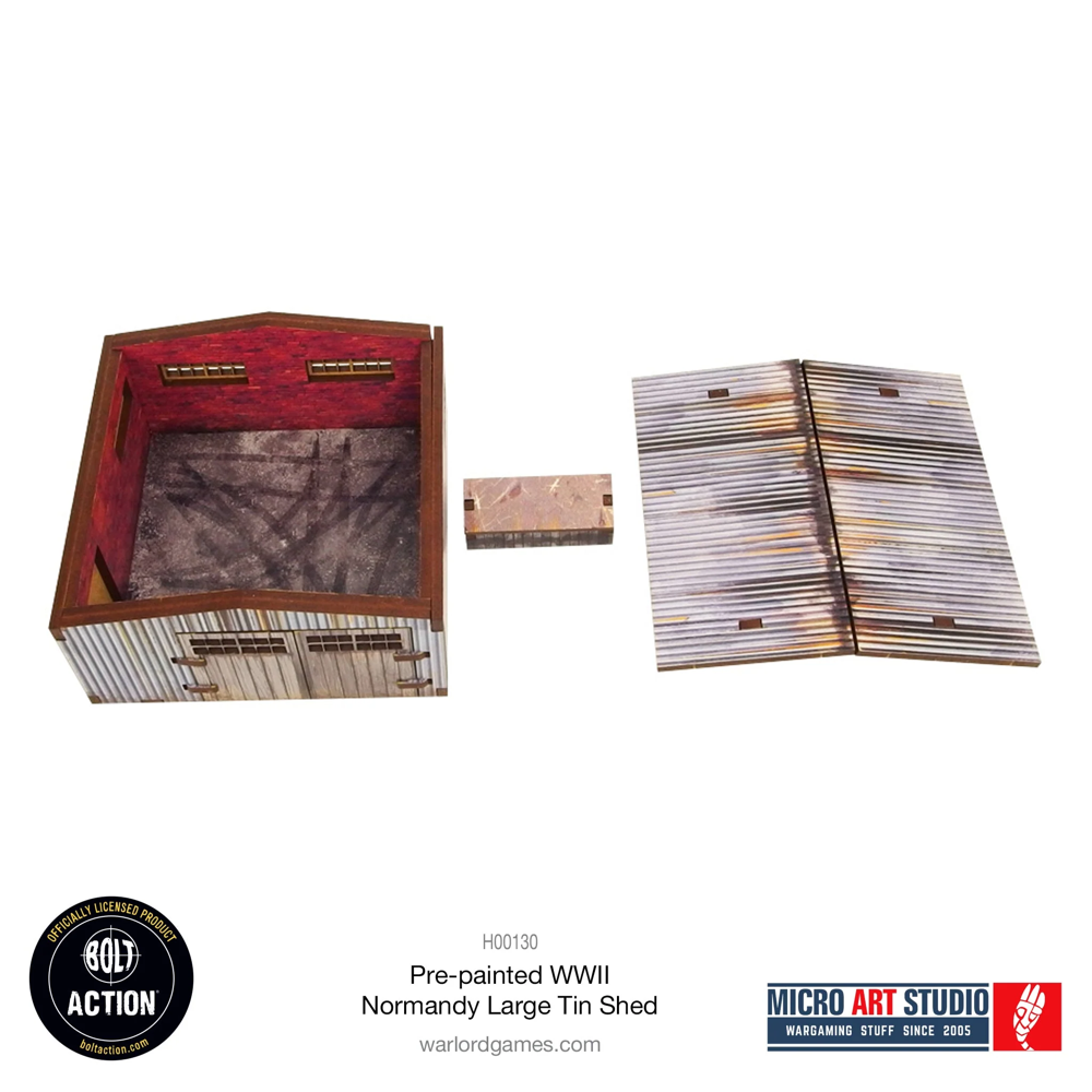 Bolt Action 3E: Pre-painted WW2 Normandy Large Tin Shed