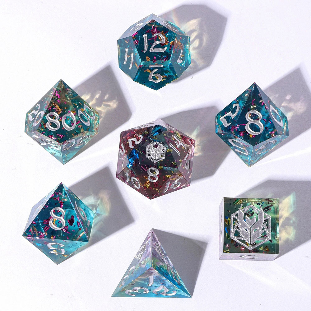 Sharp-Edge Polyhedral Dice Set: Captured Magic - Sweet Dream (7) (Clearance)
