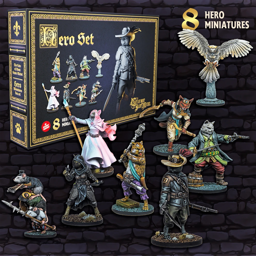 The Cats of Mont Saint-Michel: Hero Miniatures Set (Unpainted)