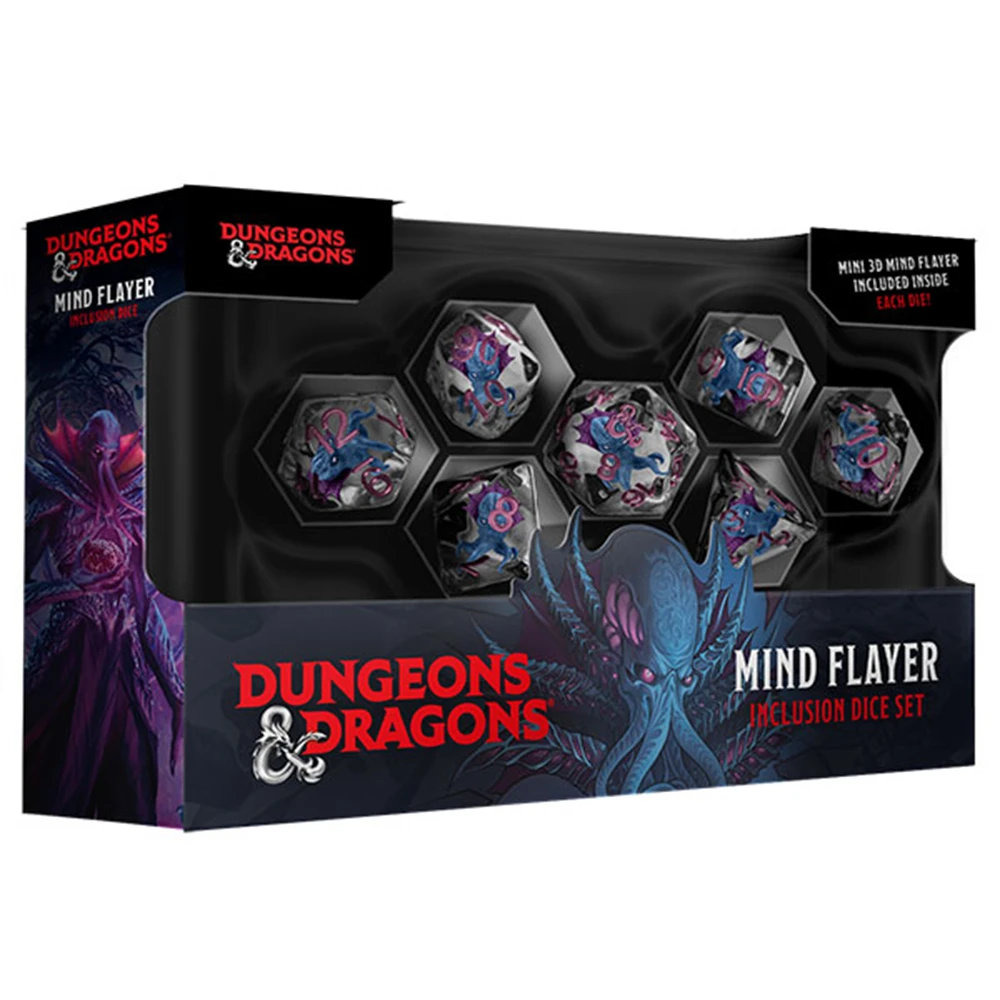 D&D Inclusion: Mind Flayer Dice Set (7) (New Arrival)