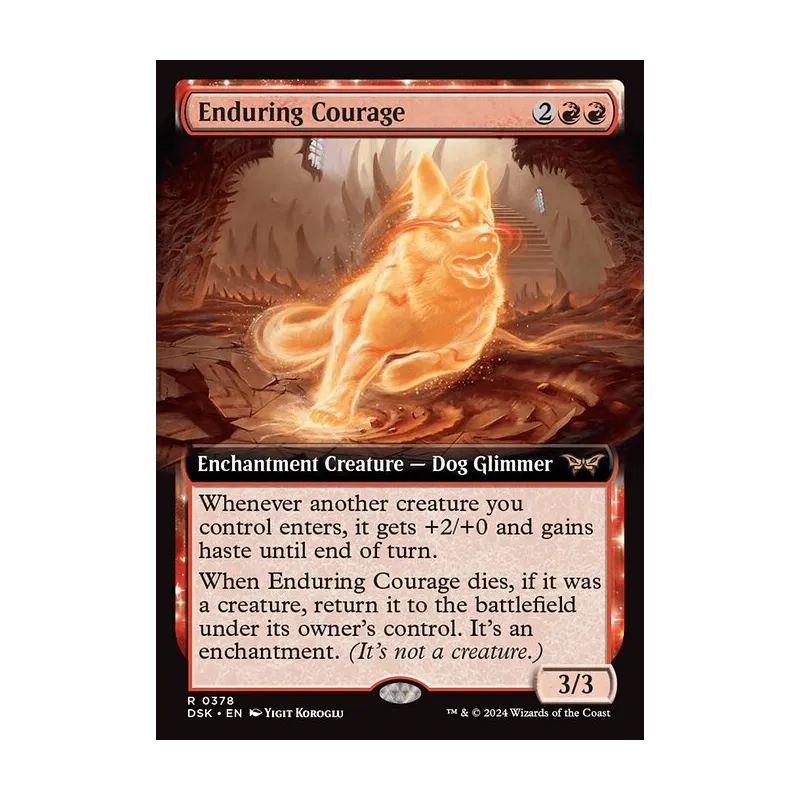 Enduring Courage (Extended Art) - Duskmourn: House of Horror (Foil Near Mint)