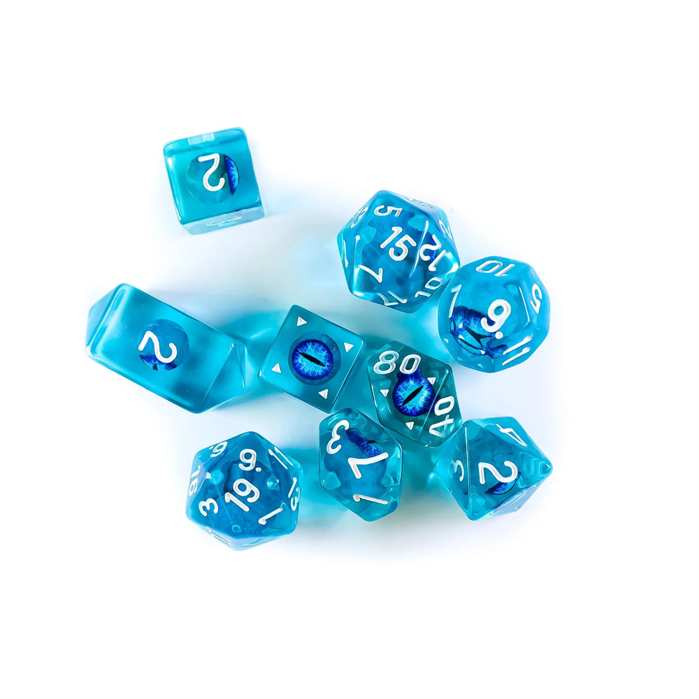 Dragon Eye Dice: Legendary Round Cut - Blue (9) (Clearance)