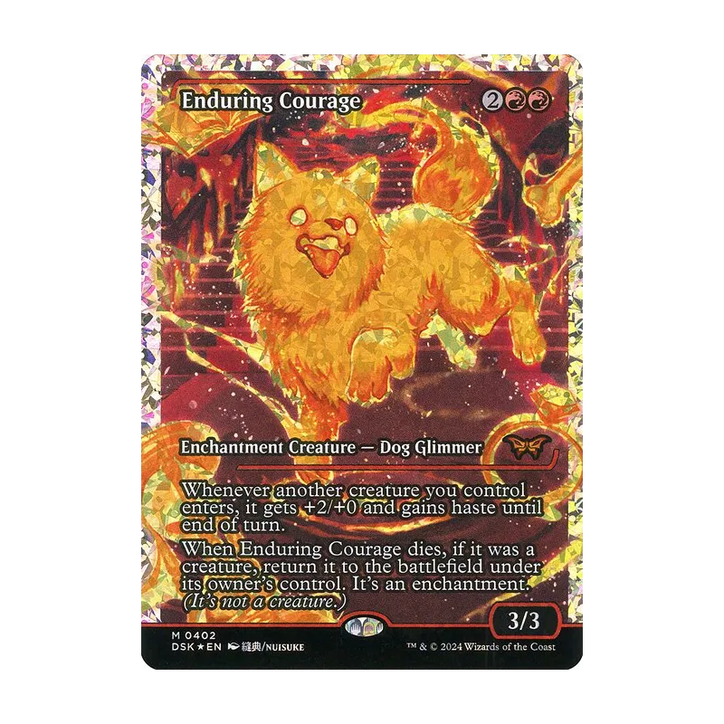 Enduring Courage (Showcase) (Fracture Foil) - Duskmourn: House of Horror (Foil Near Mint)
