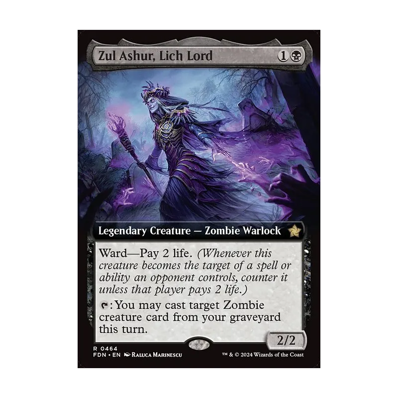 Zul Ashur, Lich Lord (Extended Art) - Foundations (Near Mint)