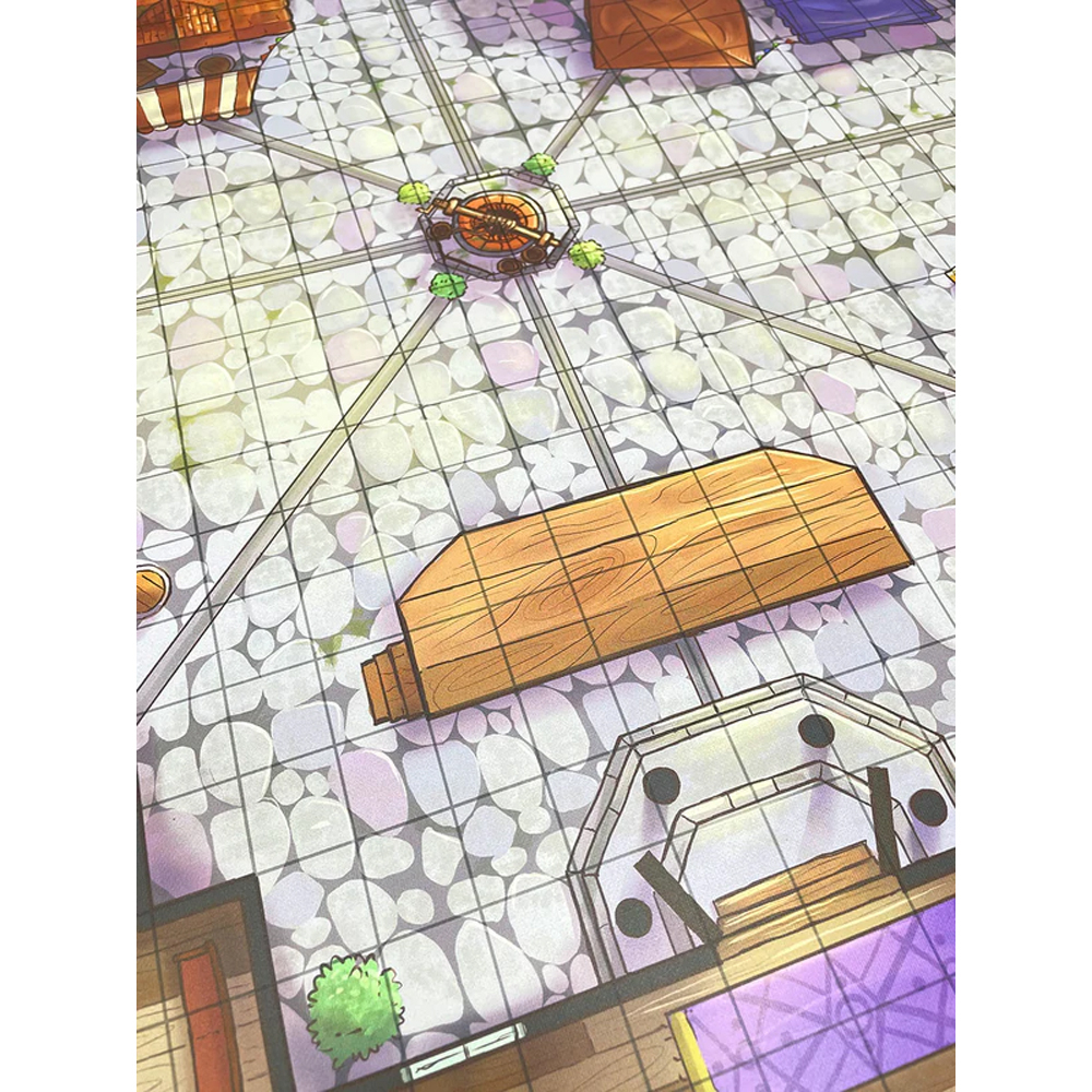 Next Level Miniatures: Wet-Erase Vinyl Game Mat - Town Square(Clearance)