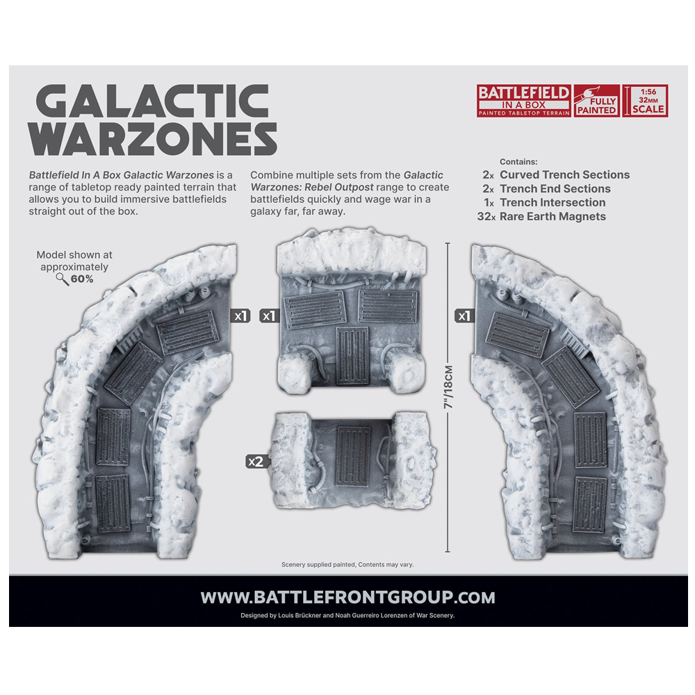 Battlefield in a Box: Galactic Warzones: Rebel Outpost - Trenchline Expansion (New Arrival)