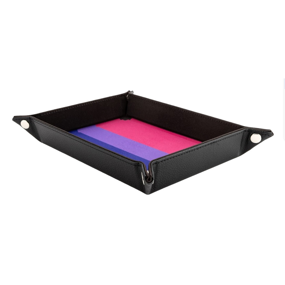 Pride Fold-Up Velvet Dice Tray: Bisexual