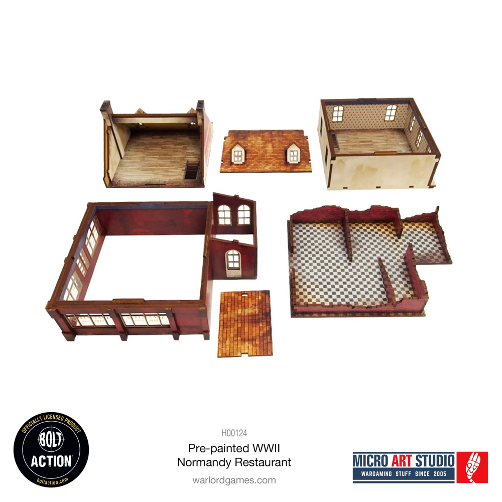 Bolt Action 3E: Pre-painted WW2 Normandy Restaurant (Preorder)