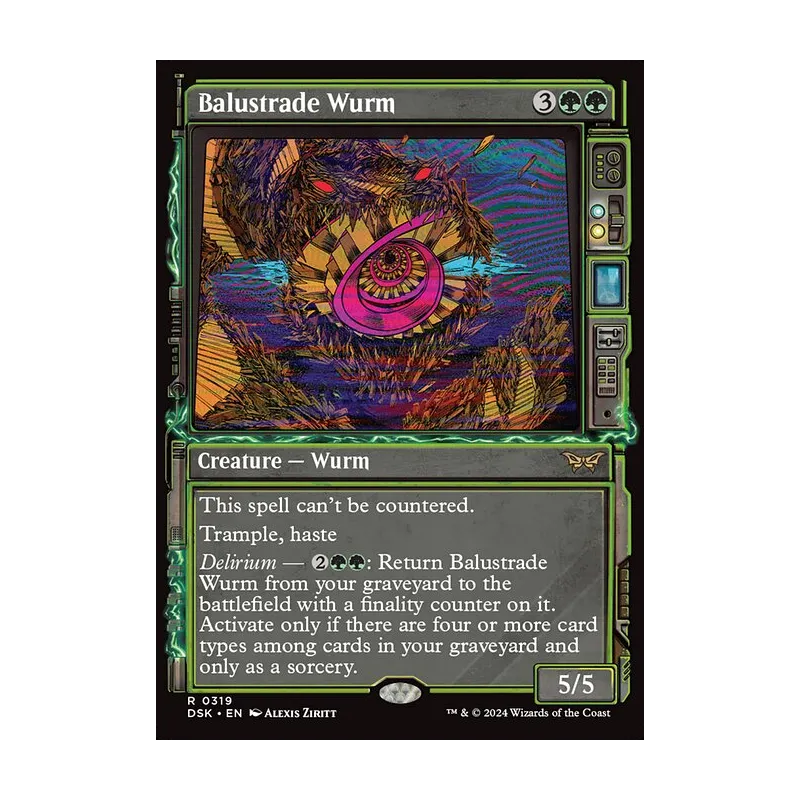 Balustrade Wurm (Showcase) - Duskmourn: House of Horror (Foil Near Mint)