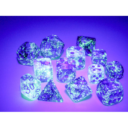 Chessex 16mm d6 Set: Nebula Luminary - Nocturnal w/Blue (12)
