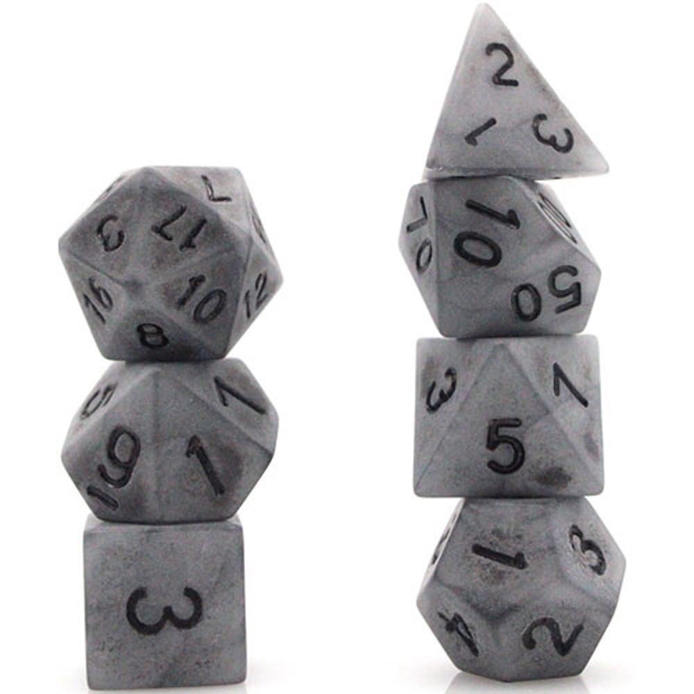 Game Plus Products 16mm Resin Dice: Ancient - Silver (7)