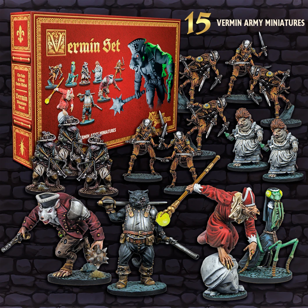 The Cats of Mont Saint-Michel: Vermin Miniatures Set (Unpainted) (New Arrival)