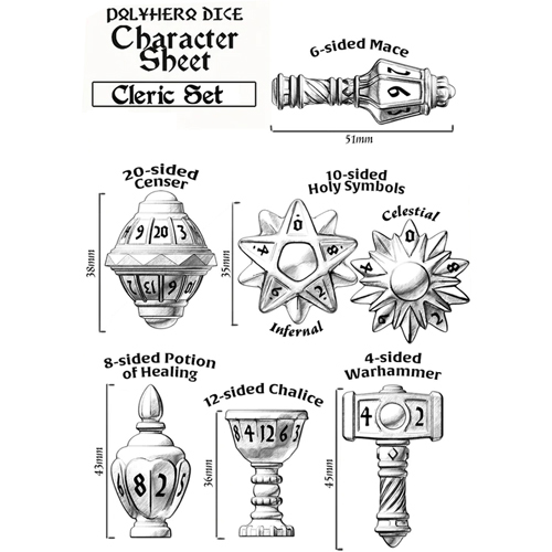 Cleric Polyhedral Set: Celestial Ivory (8) (Last Chance)