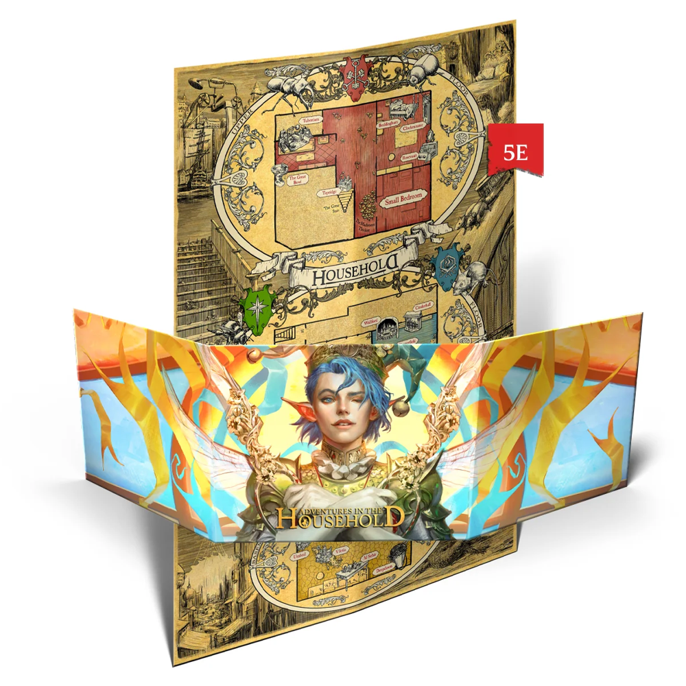 Adventures in the Household: Narrator Screen & Map of the House (D&D 5E Compatible) (Preorder)