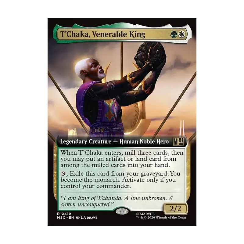 T'Chaka, Venerable King (Extended Art) - Marvel Super Heroes Commander (Near Mint)