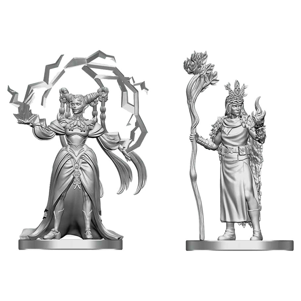 D&D Nolzur's Marvelous Unpainted Minis: Human Druid & Elf Sorcerer (Preorder)
