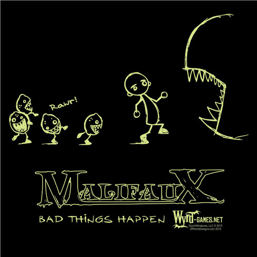 OffWorld Designs T-Shirt: Malifaux - Bad Things Happen (Medium) (Clearance)
