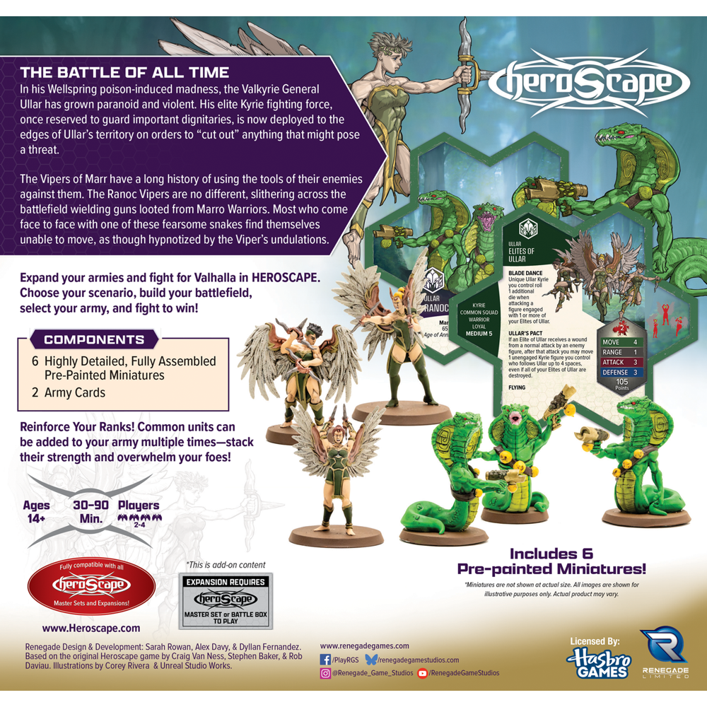 Heroscape: Age of Annihilation - Elites of Ullar & Ranoc Vipers Army Expansion (Pre-Painted) (Preorder)