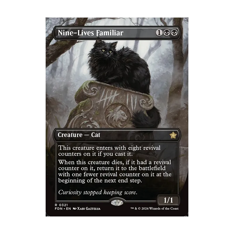 Nine-Lives Familiar (Borderless) - Foundations (Foil Near Mint)