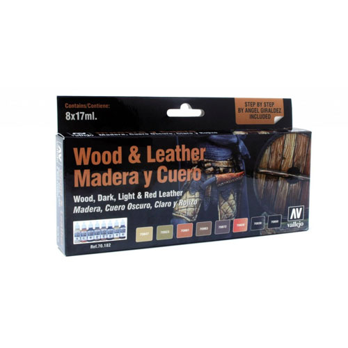 Vallejo Model Color Paint - Wood & Leather Set