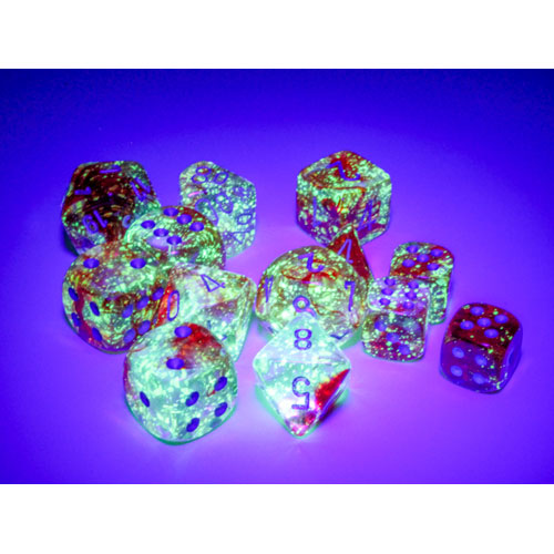 Chessex 12mm d6 Set: Nebula Luminary - Red w/Silver (36)