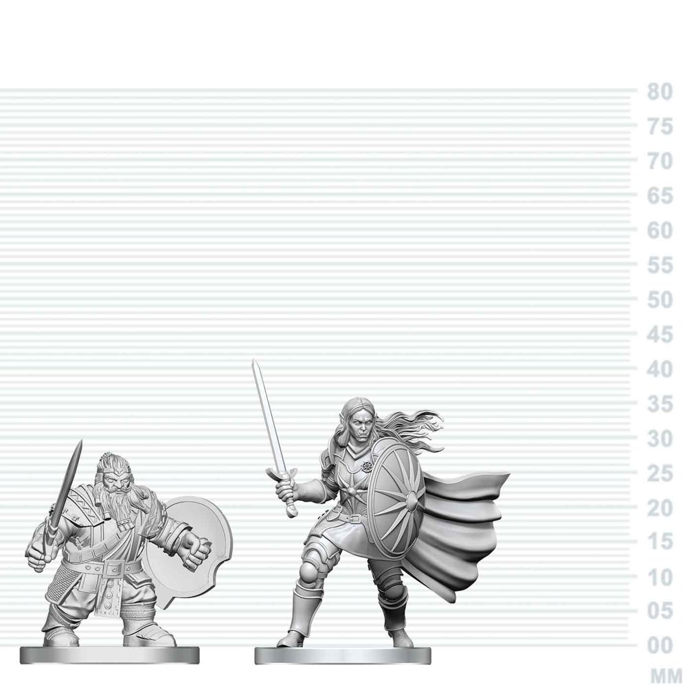 D&D Nolzur's Marvelous Unpainted Minis: Dwarf Fighter & Orc Paladin (Preorder)