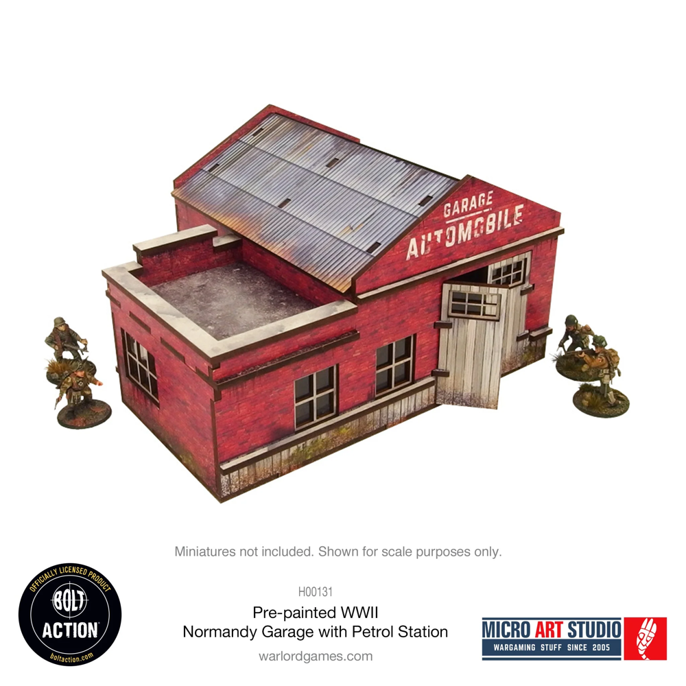 Bolt Action 3E: Pre-painted WW2 Normandy Garage with Petrol Station
