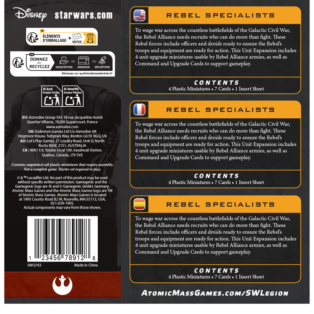 Star Wars: Legion - Rebel Specialists