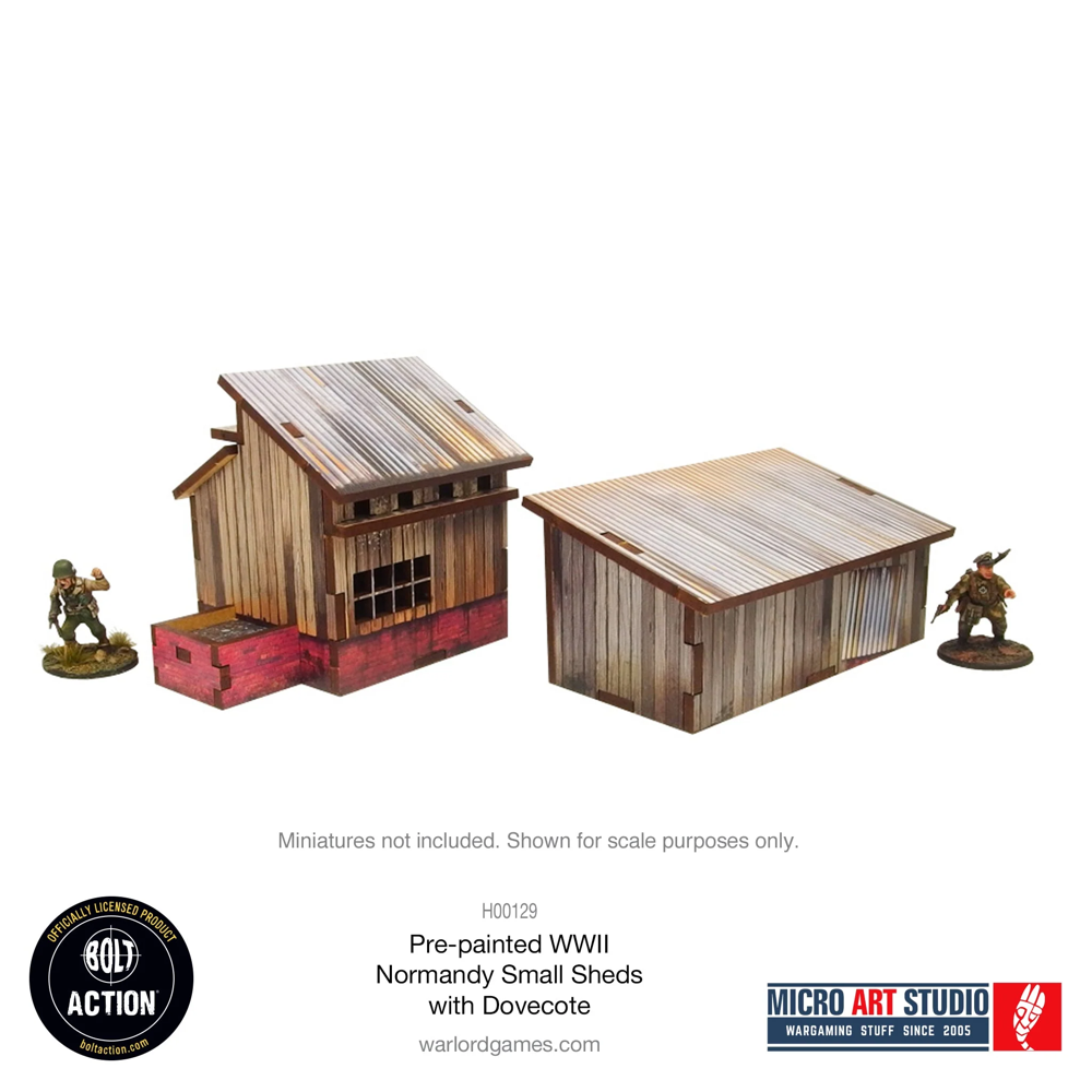 Bolt Action 3E: Pre-painted WW2 Normandy - Small Sheds with Dovecote