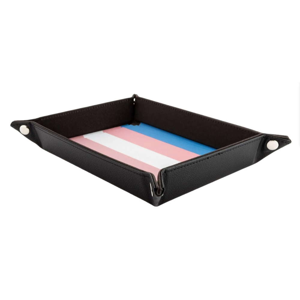 Pride Fold-Up Velvet Dice Tray: Transgender