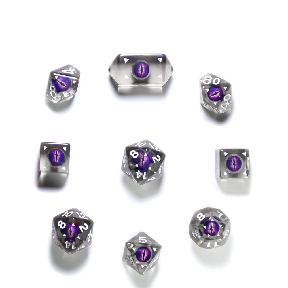 Dragon Eye Dice: Legendary Round Cut - Black (9)