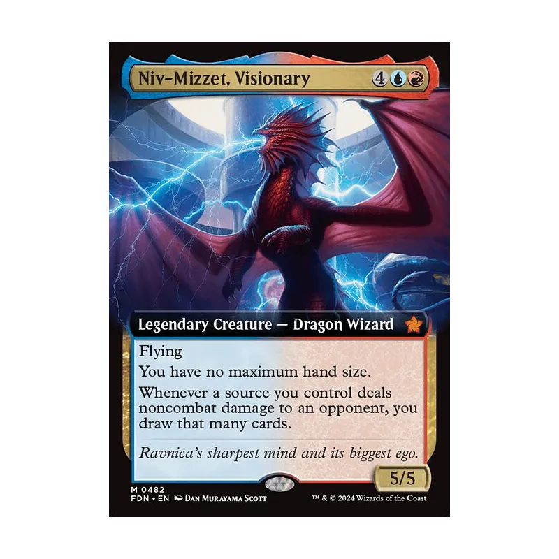 Niv-Mizzet, Visionary (Extended Art) - Foundations (Foil Near Mint)