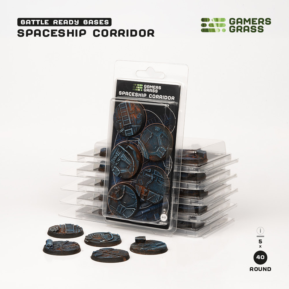Battle Ready Bases: Spaceship Corridor - Round 40mm (5)