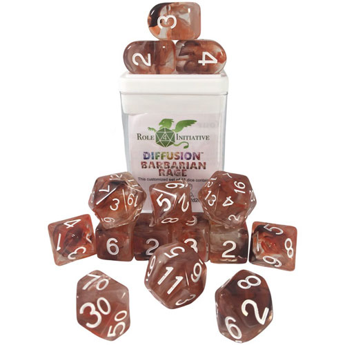 R4I Dice w/ Arch'd4: Diffusion - Barbarian Rage w/ White (15) (Clearance)
