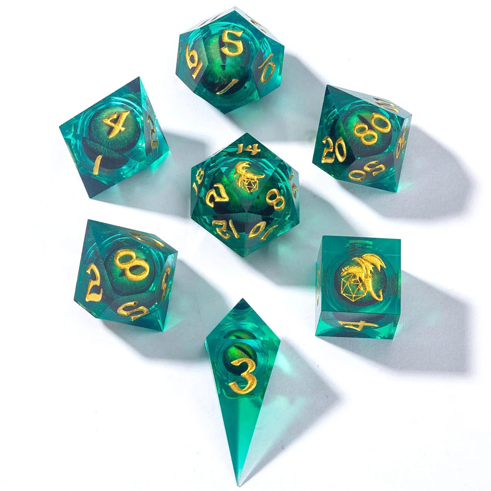 Sharp-Edge Polyhedral Dice Set: Always Watching - Beholder's Gaze (7) (Clearance)