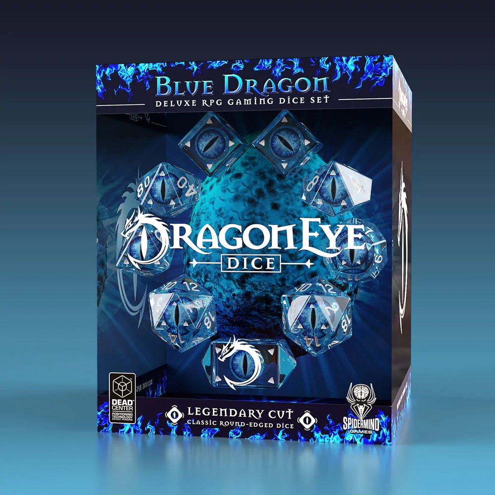 Dragon Eye Dice: Legendary Round Cut - Blue (9) (Clearance)