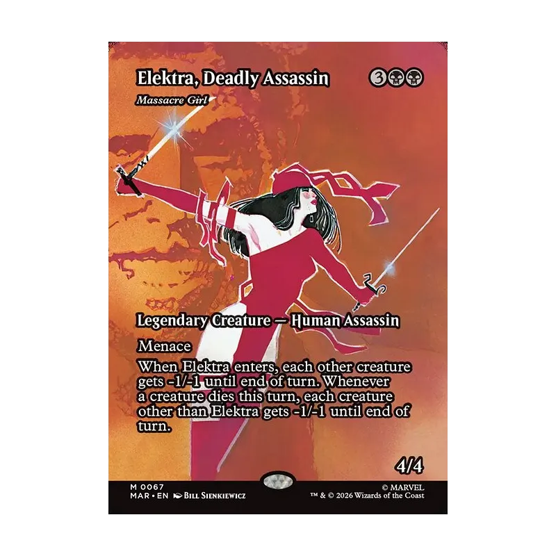 Elektra, Deadly Assassin / Massacre Girl (Borderless) - Marvel Universe (Near Mint)