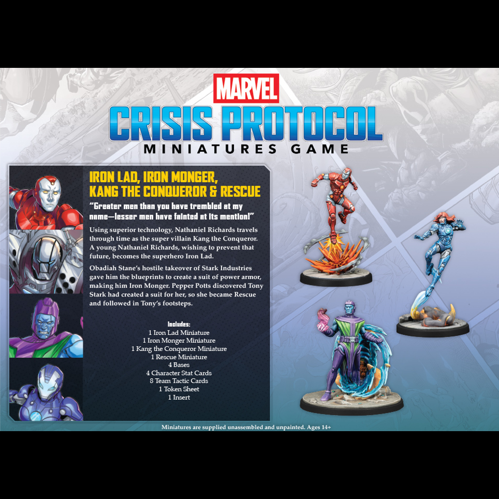 Marvel Crisis Protocol: Iron Lad, Iron Monger, Kang, & Rescue