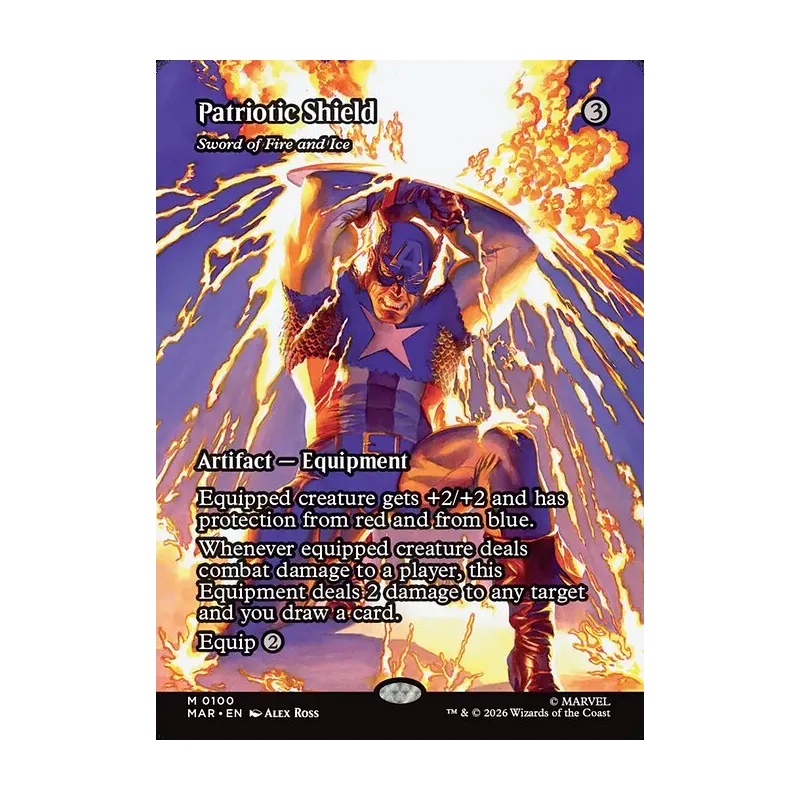 Patriotic Shield / Sword of Fire and Ice (Borderless) - Marvel Universe (Near Mint)