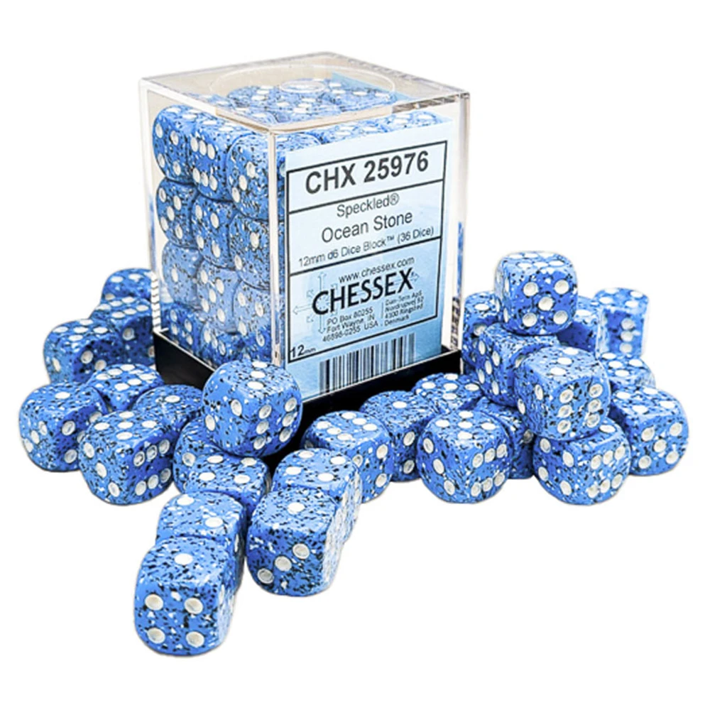 Chessex 12mm d6 Set: Speckled - Ocean Stone (36) (New Arrival)