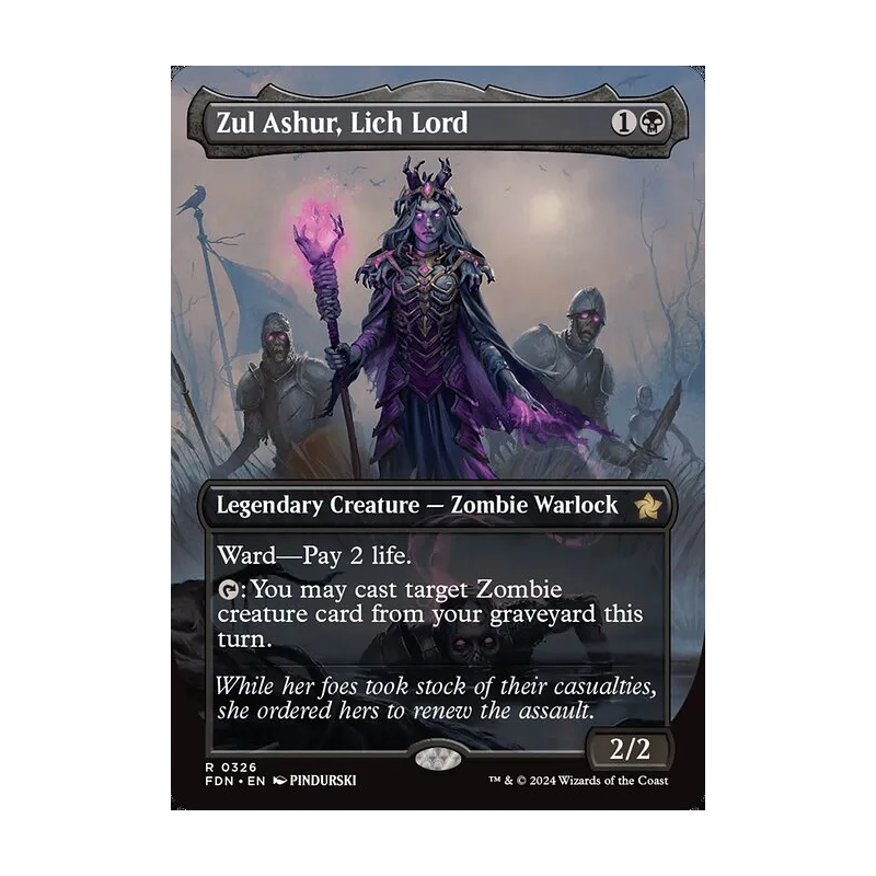 Zul Ashur, Lich Lord (Borderless) - Foundations (Foil Near Mint)