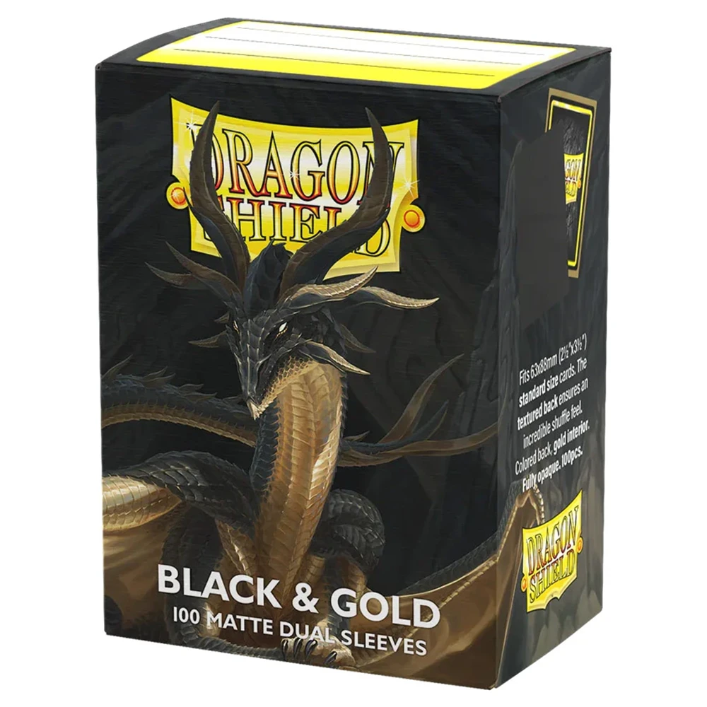 Dragon Shield Sleeves: Matte Dual - Black & Gold (100) (New Arrival)