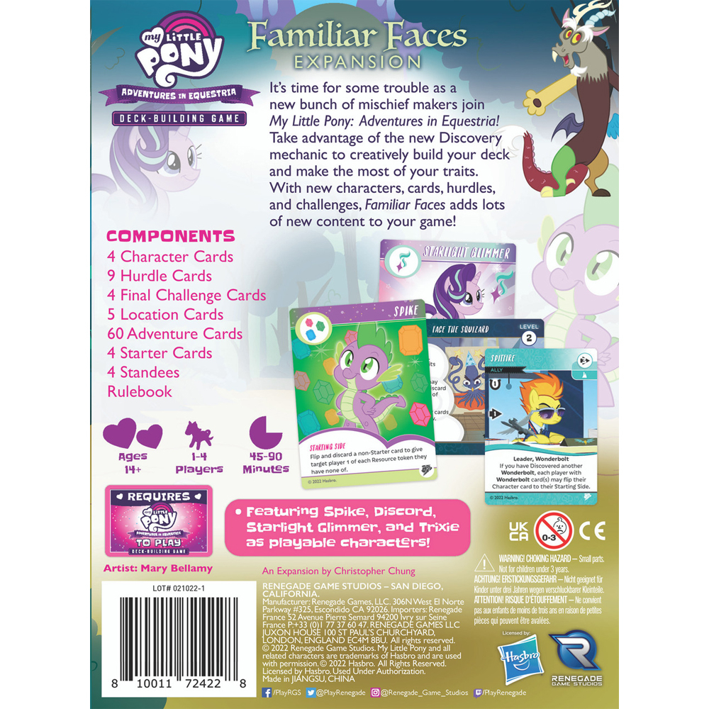 Adventures in Equestria Deck-Building Game: Familiar Faces Expansion